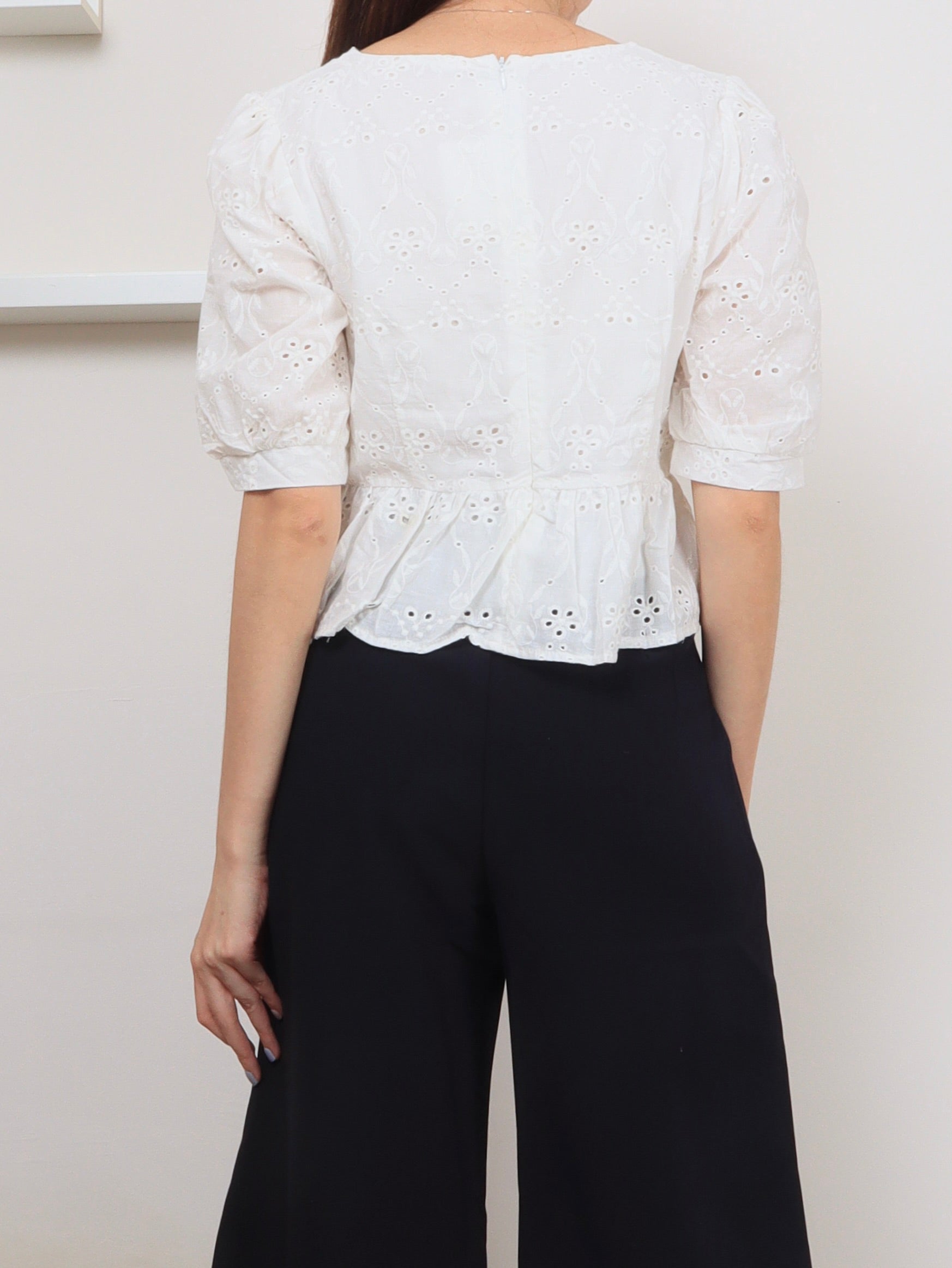Eyelet Sleeved Top