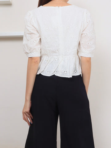 Eyelet Sleeved Top