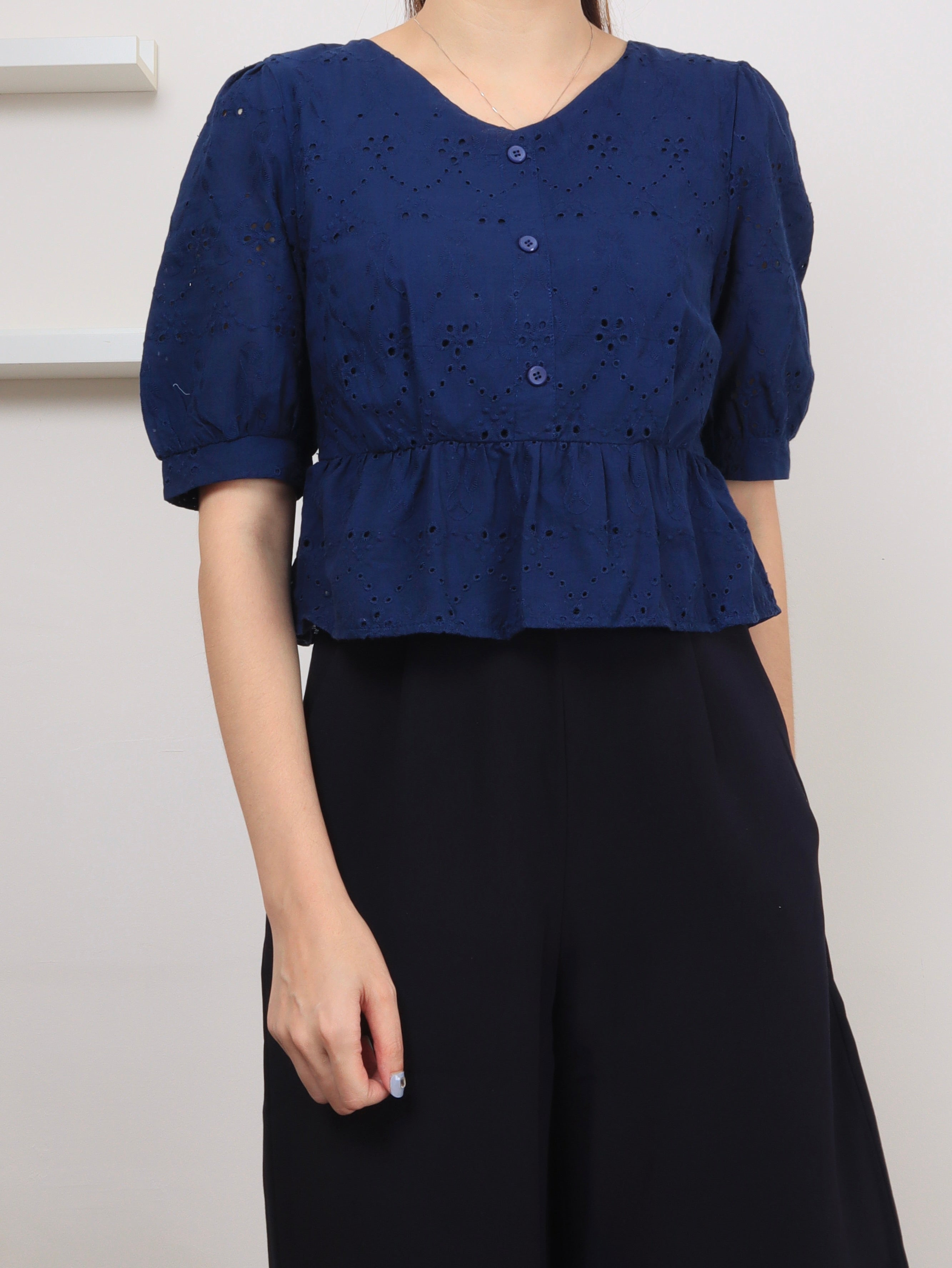 Eyelet Sleeved Top