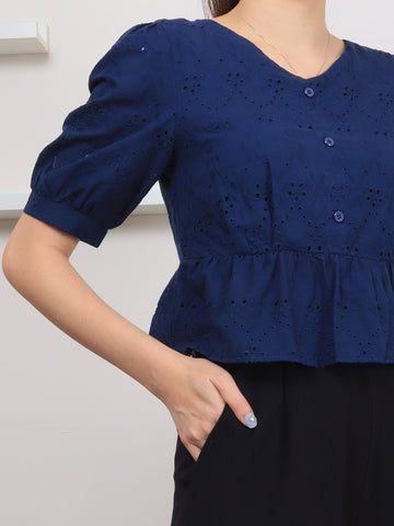 Eyelet Sleeved Top