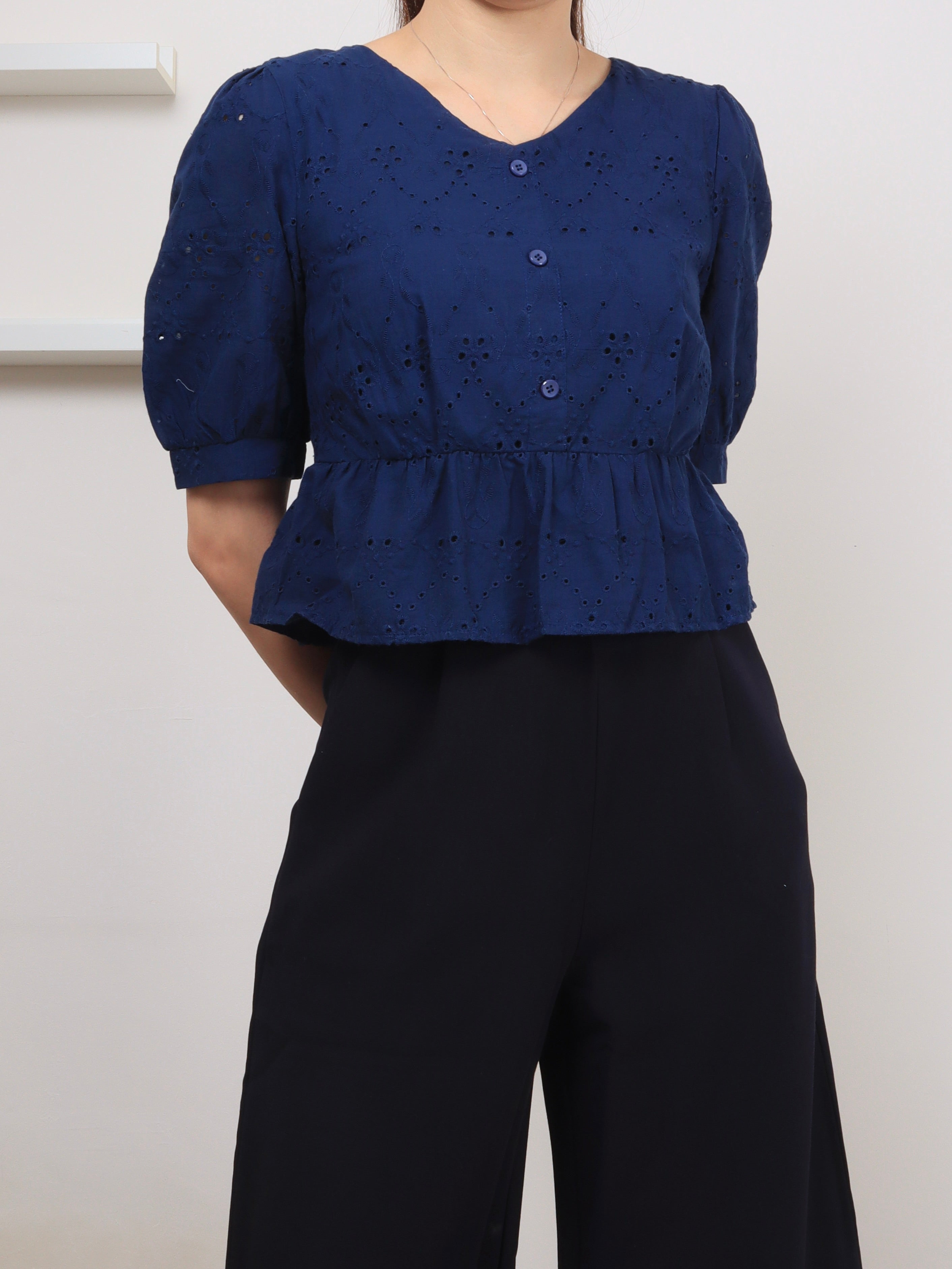 Eyelet Sleeved Top