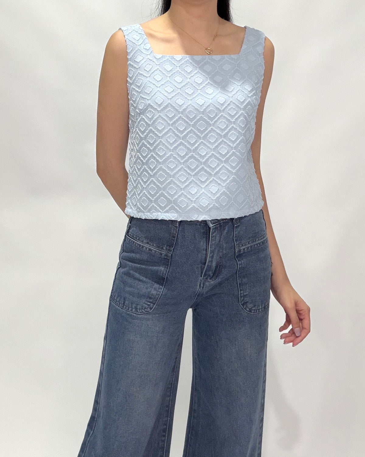 Gorgina Geometric Top, women's top - Ferlicious Singapore