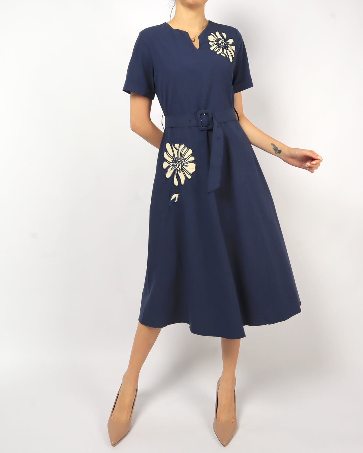 Floral Applique Midi Dress - Ferlicious Singapore (view 2)