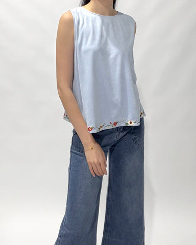 Back Overlap Velvety Top