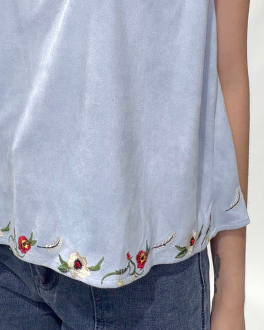 Back Overlap Velvety Top