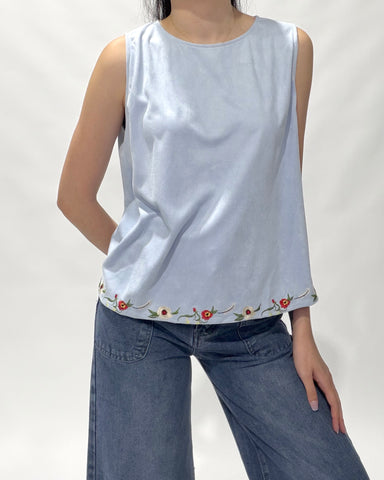 Back Overlap Velvety Top