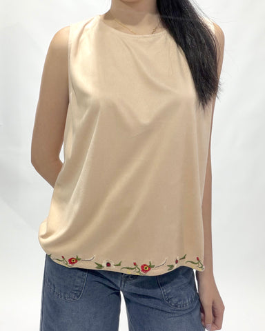 Back Overlap Velvety Top
