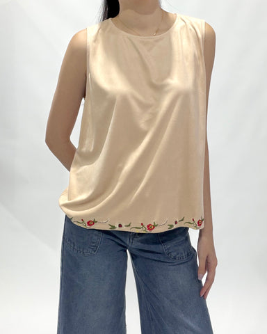 Back Overlap Velvety Top