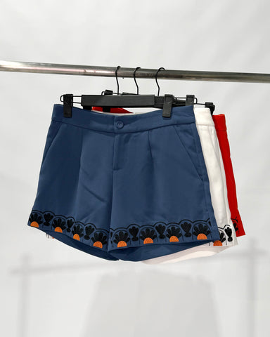 Embroidered Hem Shorts
