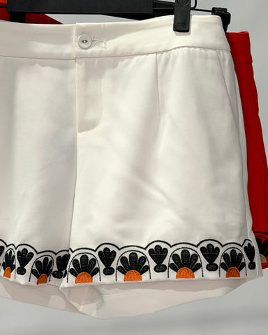 Embroidered Hem Shorts