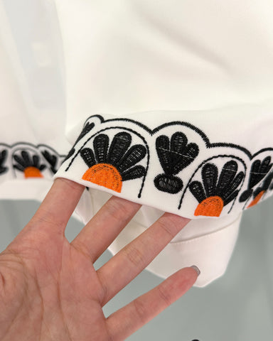 Embroidered Hem Shorts