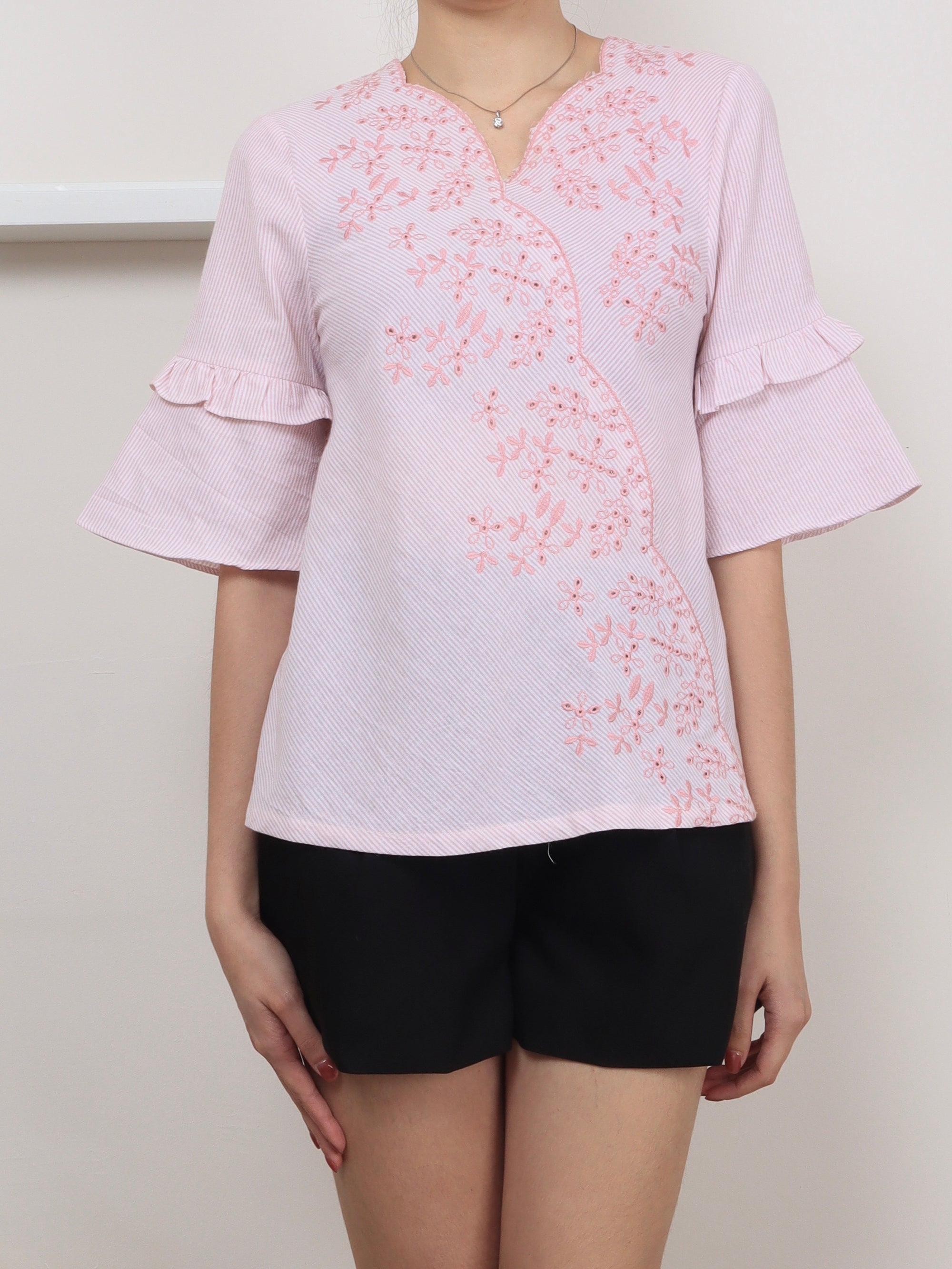 Embroidery Eyelet Top