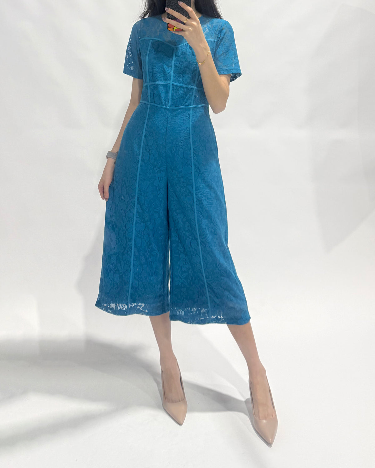 Lace Jumpsuit - Blue