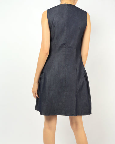 Floral Embroidered Denim Dress