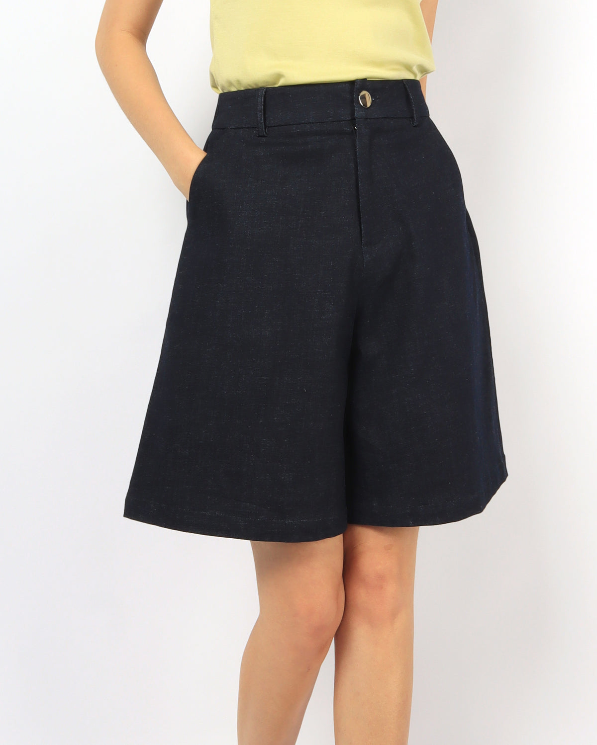 Stretch Denim Bermudas, women's shorts - Ferlicious Singapore