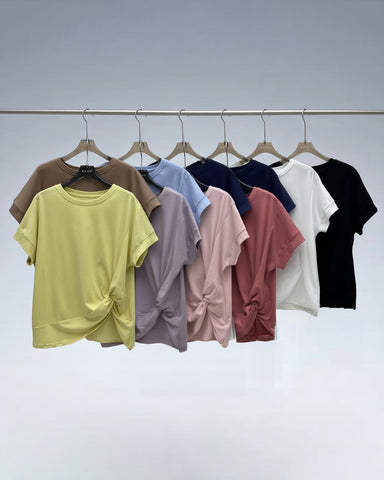 Irregular Twist Knot Basic Tee