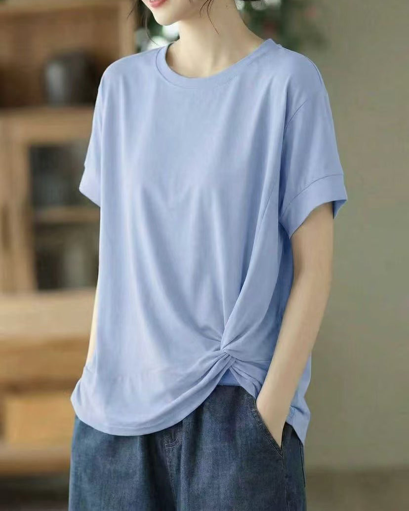 Irregular Twist Knot Basic Tee - Ferlicious Singapore (view 8)