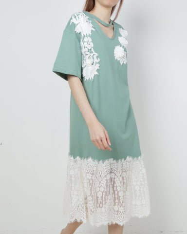 Lace Hem Midi Dress