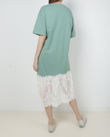 Lace Hem Midi Dress