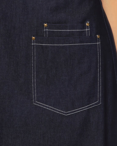 Lightweight Short Sleeve Denim Dress - Blue