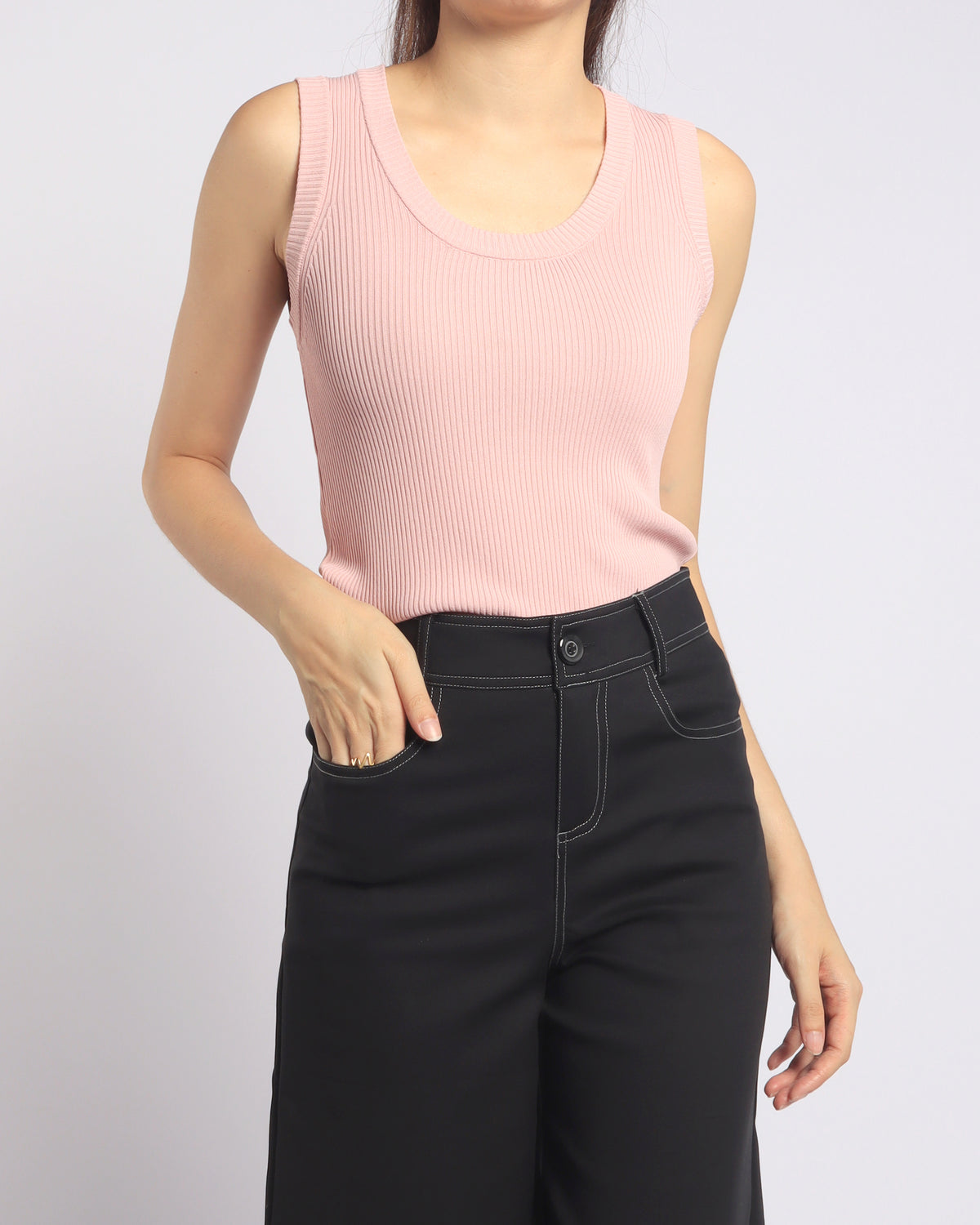 Longline Knit Top, women's top - Ferlicious Singapore