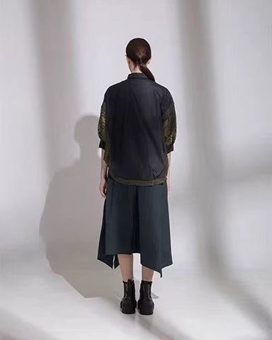 Mesh Contrast Utility Shirt