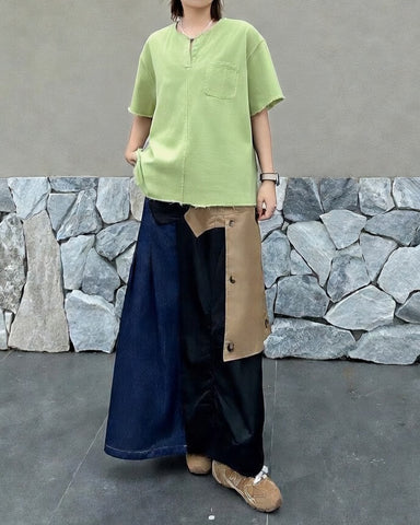 Raw Hem Denim Boxy Top