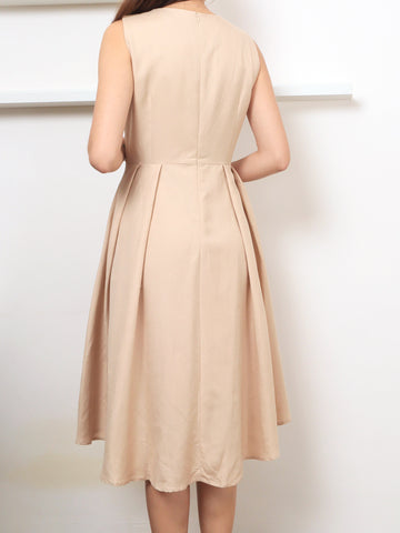 Rose Embroidery Midi - Beige