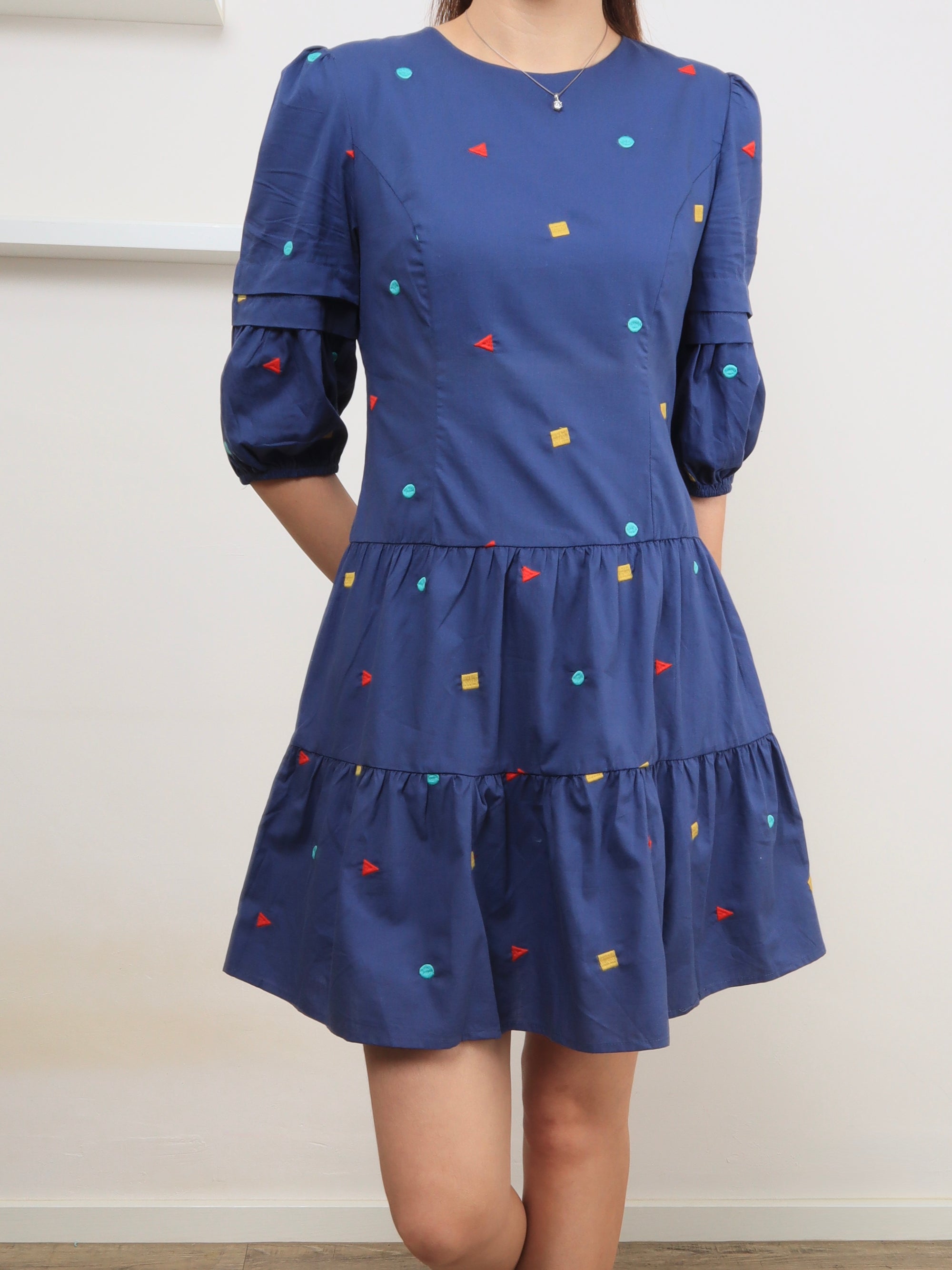 Shapes Babydoll Dress - Blue