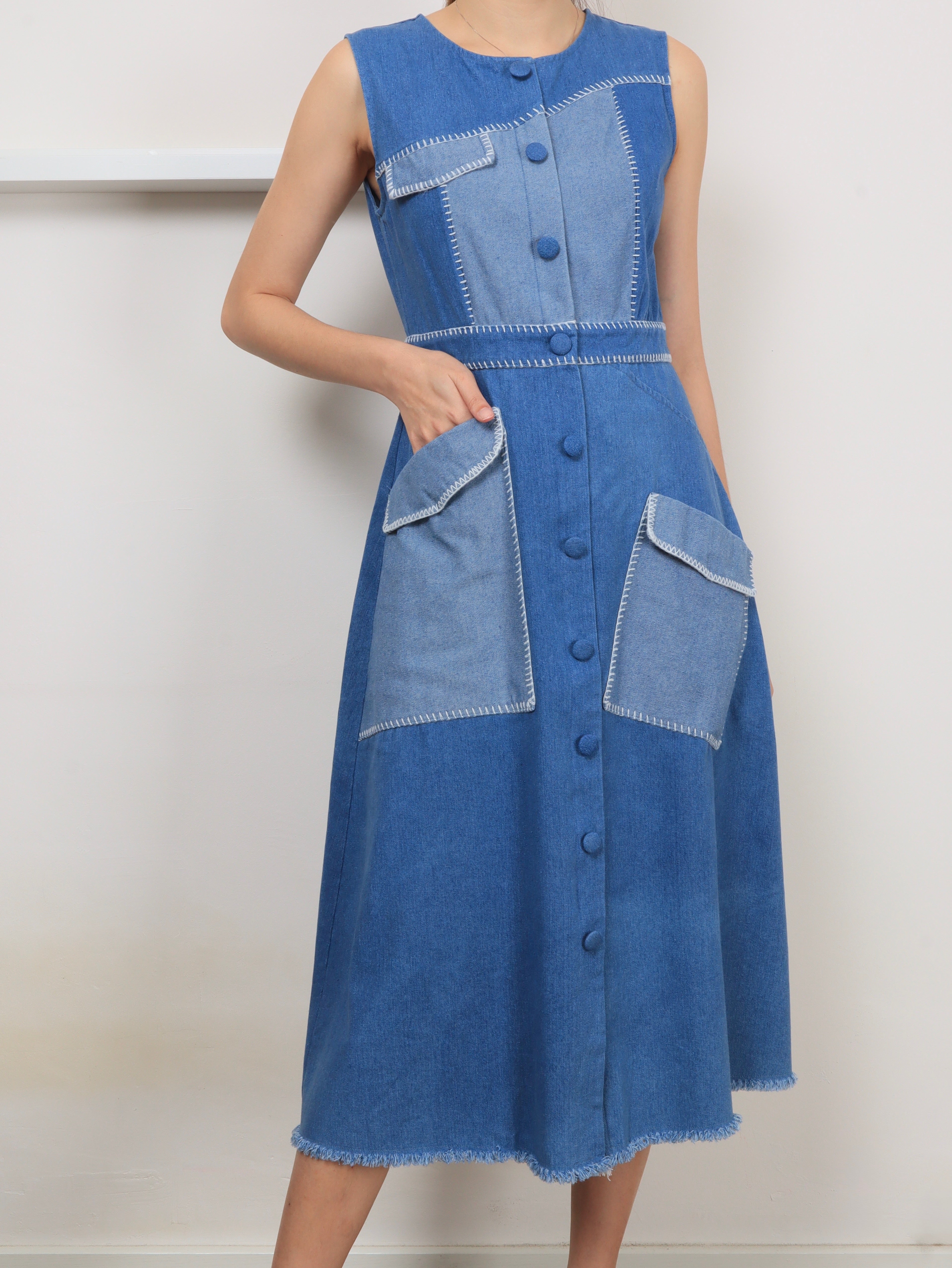 Skylar Denim Midi Dress - Light