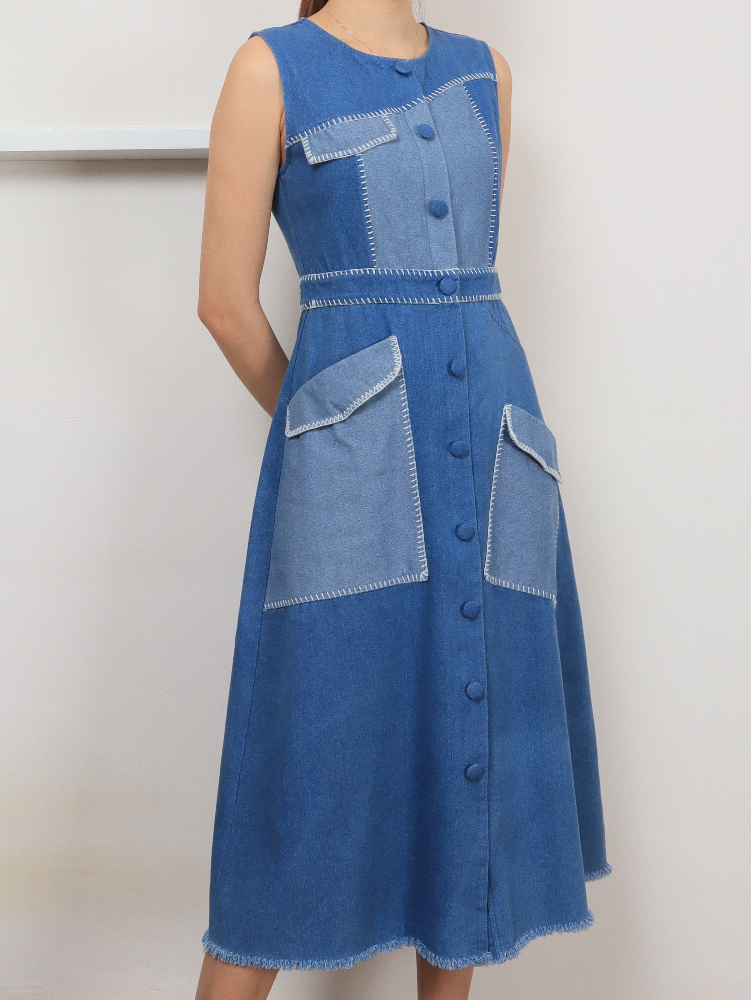 Skylar Denim Midi Dress - Light