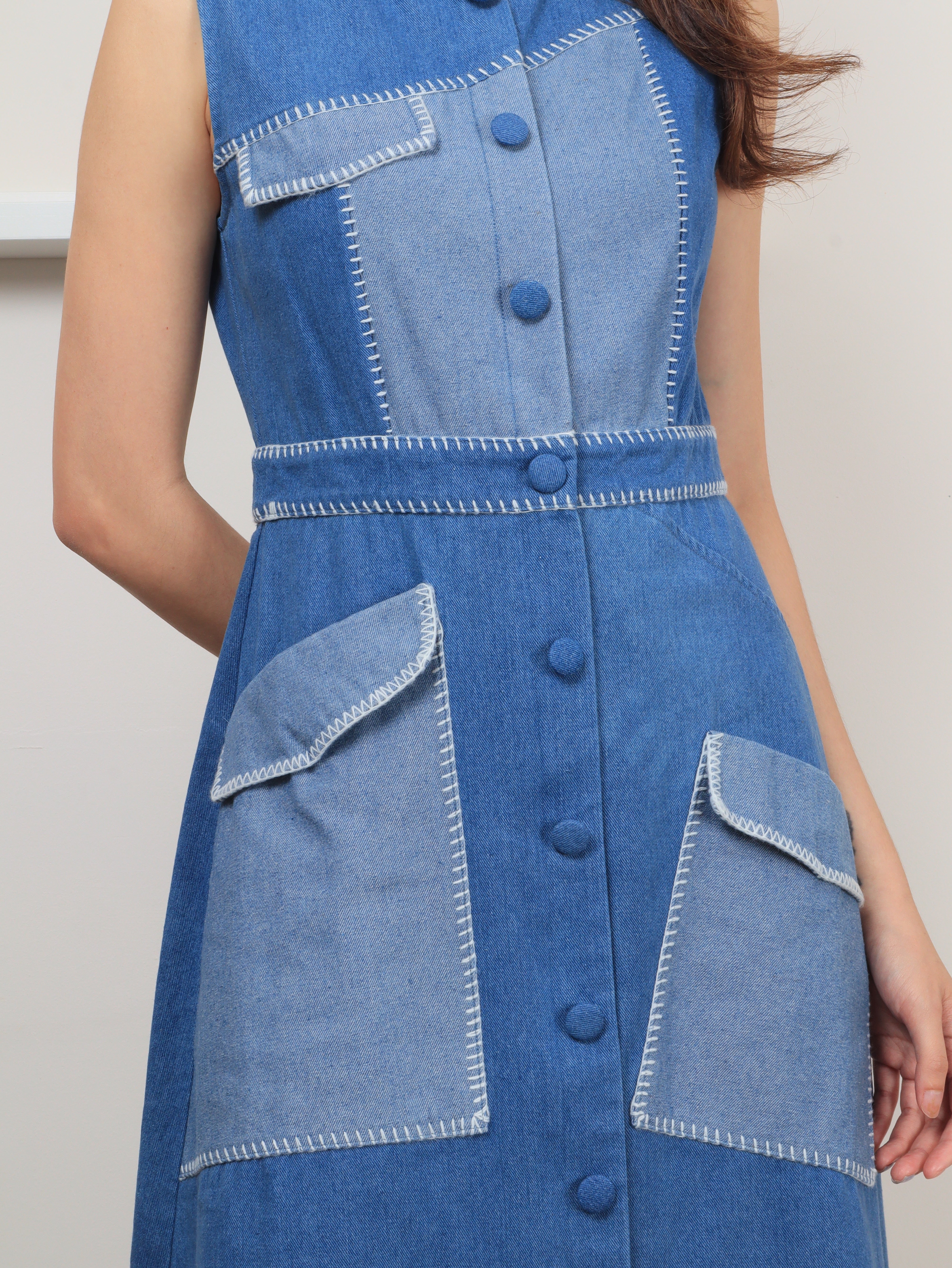 Skylar Denim Midi Dress - Light