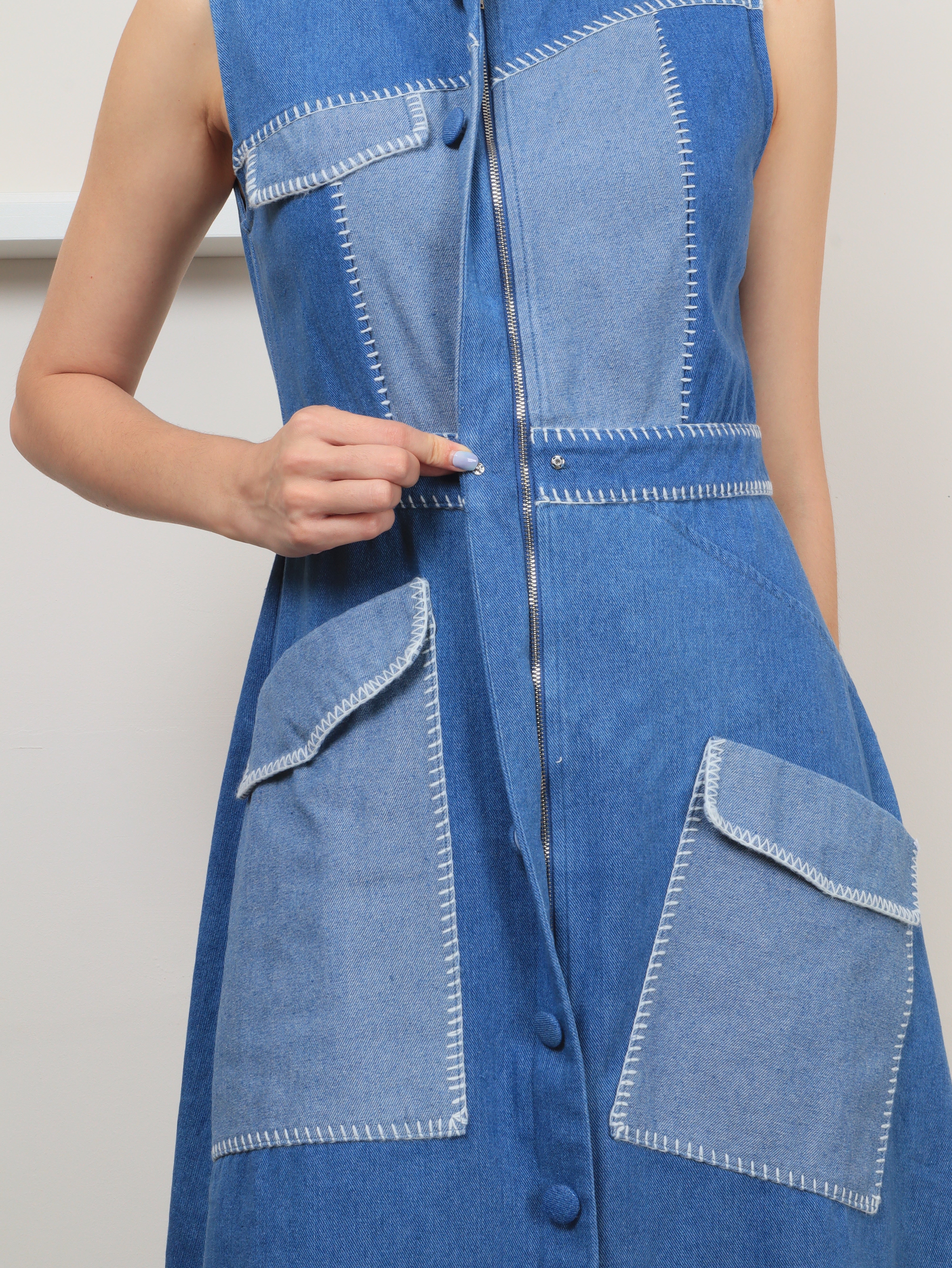 Skylar Denim Midi Dress - Light