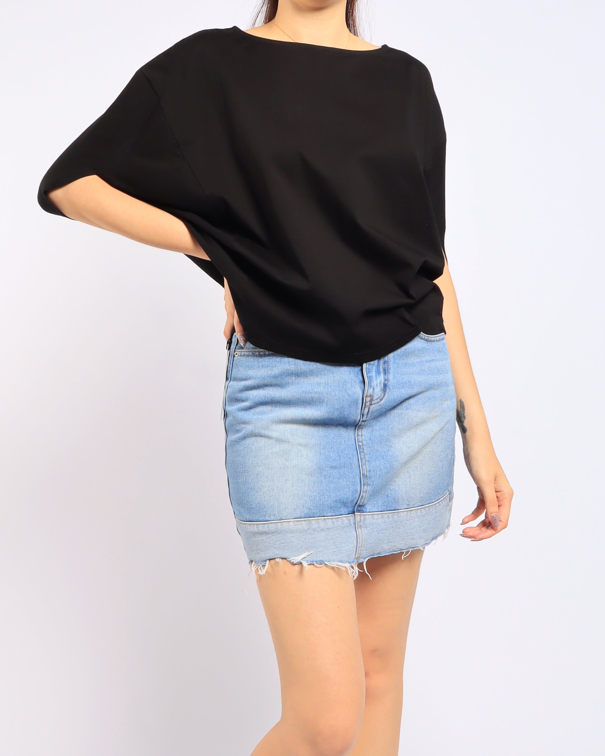 Smooth Cotton Batwing Top