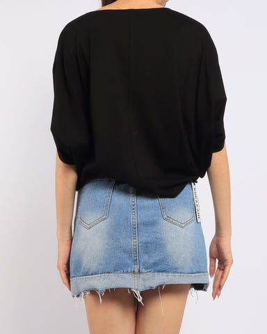 Smooth Cotton Batwing Top
