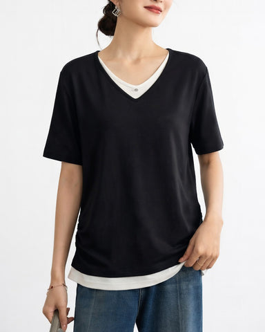 Soft Touch Layered V-Neck Top