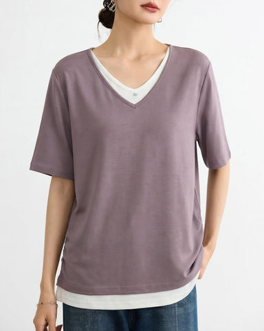 Soft Touch Layered V-Neck Top