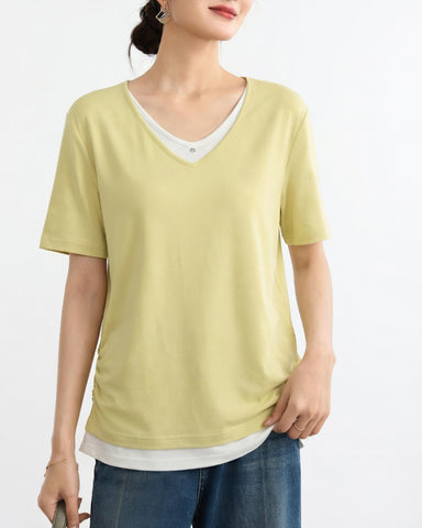 Soft Touch Layered V-Neck Top