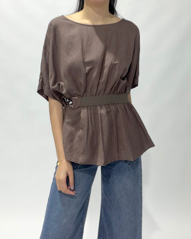 Strap Waist Batwing Top