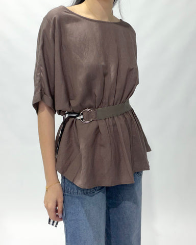 Strap Waist Batwing Top