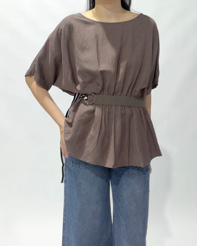 Strap Waist Batwing Top
