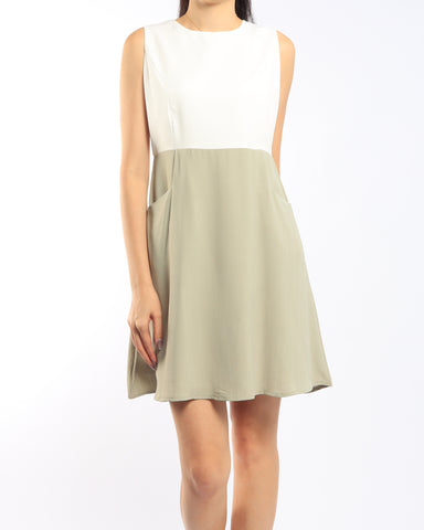 Stripes Bottom A Line Dress - Black (Non-returnable)