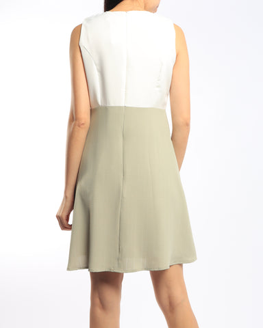 Stripes Bottom A Line Dress - Black (Non-returnable)