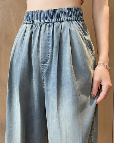 Tencel Denim Pull Up Pants