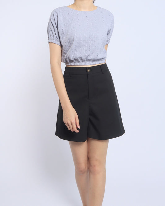 The Airelle Eyelet Crop Top - Ferlicious