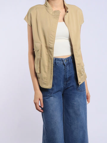 Utility Cargo Vest - Beige