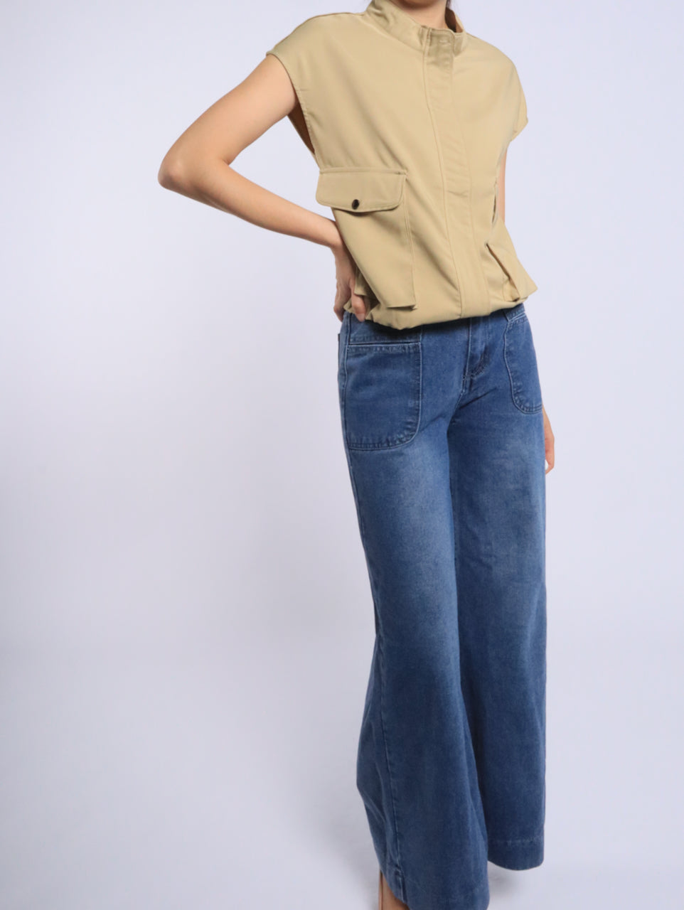 Utility Cargo Vest - Beige