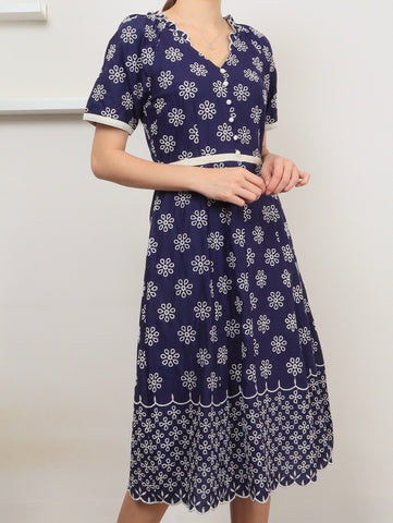 Willow Embroidery Midi Dress