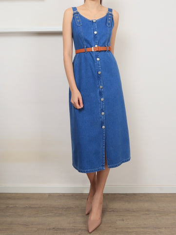 Zip Through Denim Midi - Light