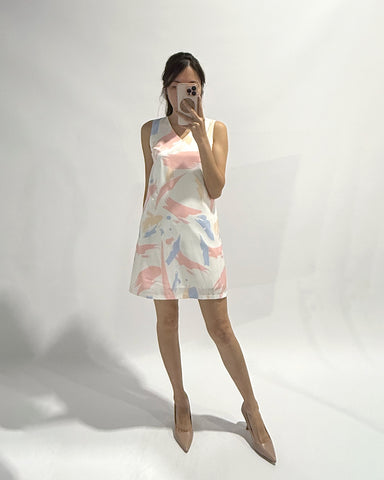 Abstract Print Shift Dress